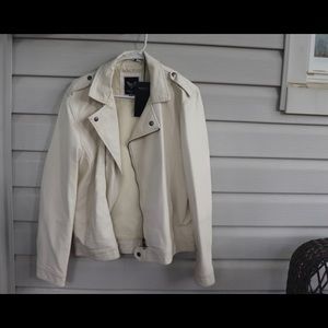 Brave Soul white faux leather jacket
